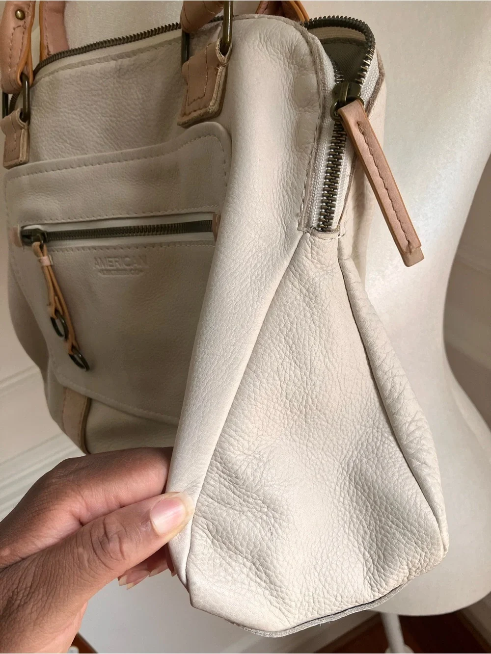 American Leather Co. cream leather